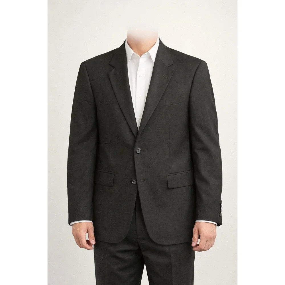 Jos A Bank Mens Blazer Career Suit Single Breasted 42 R Gray Wool Cashmere Blend